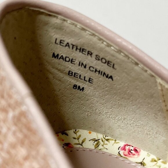 Amanda Smith Women's Belle High Heels Size 8M Pink Raffia Bow Straw Tweed Pumps - Picture 11 of 12